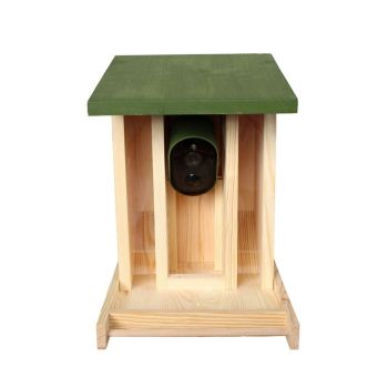 Solar Powered WiFi Camera Wooden Bird Feeder Kit - L50 x W14.2 x H32.2 cm