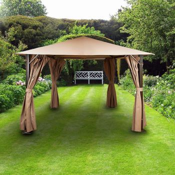 Venice Heavy Duty Square Gazebo - L260 x W260 x H260 cm - Mocha