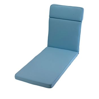 Placid Sun Lounger Outdoor Garden Furniture Cushion - L198 x W60 x H4 cm - Blue