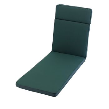 Sun Lounger Outdoor Garden Furniture Cushion - L198 x W60 cm - Forest Green