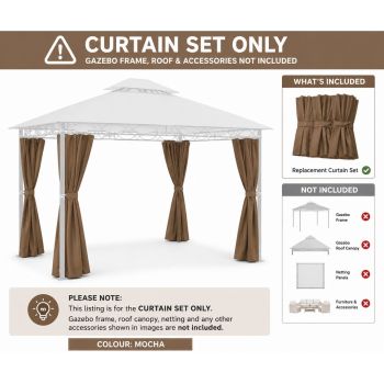 Marco Polo 4x3m Curtain Set Only - Mocha