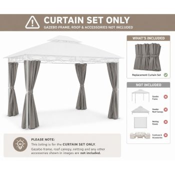 Marco Polo 4x3m Curtain Set Only - Grey
