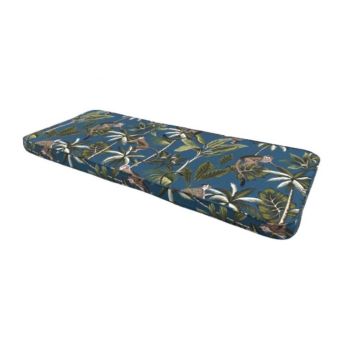 Tropical 2 Seater Bench Cushion - L116 x W48 x D6 cm - Blue