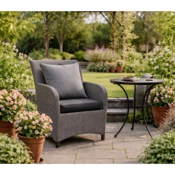Outdoor Garden Scatter Cushion - L45 x W45 cm - Charcoal Grey