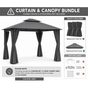 Bundle Highfield 4x3M Mocha Canopy and Curtains Set