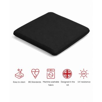 SP Seat Pad Cushion (Pack of 2) - L40 x W38 x H4 cm - Black