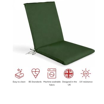 SP Low Back Recliner Cushion Pad - L100 x W43 x H6 cm - Green