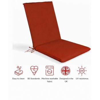 SP Low Back Recliner Pad Cushion - L100 x W43 x H6 cm - Terracotta