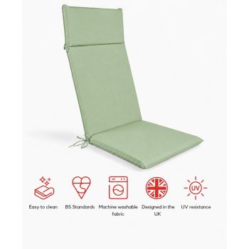 SP High Back Recliner Pad Cushion - L116 x W49 x H6 cm - Lime
