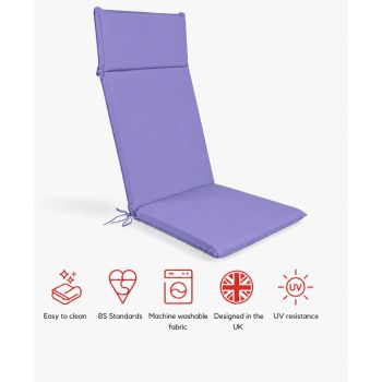 SP High Back Recliner Pad Cushion (Pack of 4) - L116 x W49 x H6 cm - Plum