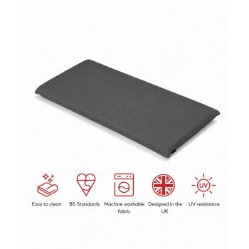 SP 2 Seater Bench Pad Cushion (Pack of 4) - L116 x W48 x H6 cm - Grey