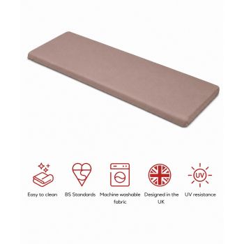 SP 3 Seater Bench Pad Cushion - L143 x W48 x H6 cm - Taupe