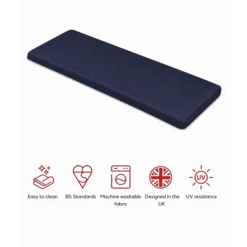 SP 3 Seater Bench Pad Cushion - L143 x W48 x H6 cm - Navy