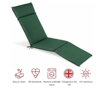SP Outdoor Garden Lounger Steamer Cushion - L183 x W49 x H6 cm - Green
