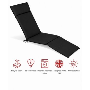 SP Steamer Pad Cushion - L183 x W49 x H6 cm - Black