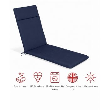 SP Lounger Pad Cushion - L198 x W60 x H6 cm - Navy