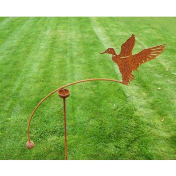 Duck Flying Wind Rocker Single Bare Metal/Ready to Rust - Steel - L66 x W54 x H148.5 cm