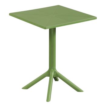 Square Bistro Garden Table - Plastic - L60 X W60 X H75 cm - Moss Green - Flat Packed