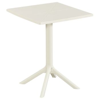 Square Bistro Garden Table - Plastic - L60 X W60 X H75 cm - White - Flat Packed