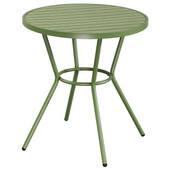 Round Bistro Garden Table - Plastic - L70 X W70 X H75 cm - Moss Green - Flat Packed