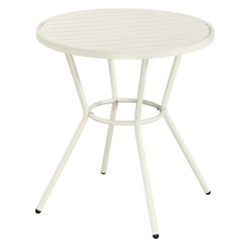 Round Bistro Garden Table - Plastic - L70 X W70 X H75 cm - White - Flat Packed