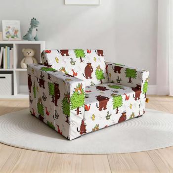 Gruffalo Fold Out Chair Lounger - Convertible Kids Foam Chair Bed - L44 x W60 x H38 cm - Assembly Required