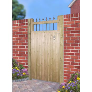 Hampton Tall Single Garden Gate - Pressure Treated Scandinavian Redwood - W750 x H1800 mm