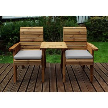 Twin Companion Set Straight with Cushions - Fully Assembled W160 x D74 x H98 - Grey