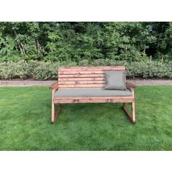 Three Seater Rocker Bench with Grey Cushion - Fully Assembled W170 x D74 x H102 cm
