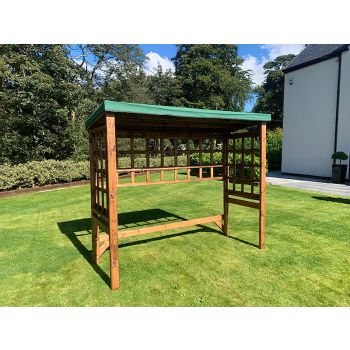 Large Universal Shelter - Redwood - L92 x W225 x H194 cm - Green Roof Cover Included