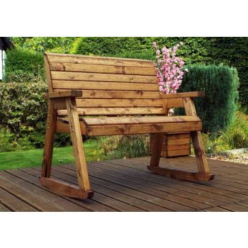 Two Seat Rocker Bench - L77 x W120 x H102 cm - Redwood - Minimal Assembly Required