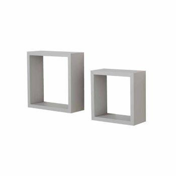 Set of 2 Wall Cubes - Light Grey