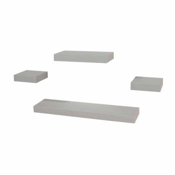 4 Pcs Narrow Hudson Wall Shelf Set - Light Grey