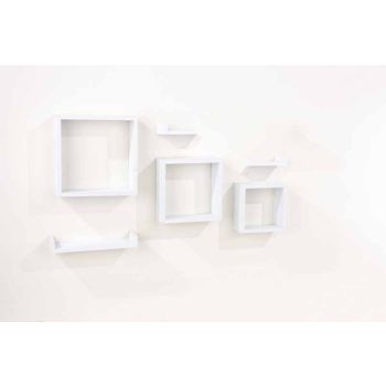 6 Pcs Floating Shelf Kit - Matt White Foil