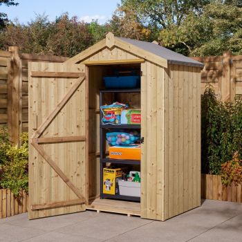 4' x 3' Signature Heritage T&G Windowless Single Door Apex Shed with Assembly - Timber - L97.5 x W131 x H195.5 cm