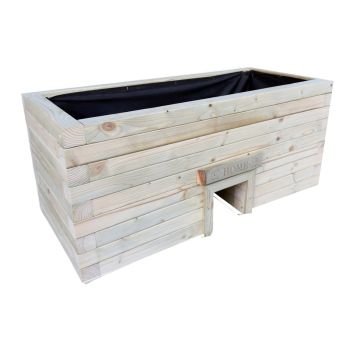 Wooden Hedgehog Hide Garden Planter Trough - Norfolk Plant Pot Box (Painted Planter - Choice of Colours Available) - L150 x W40 x H40 cm - Fully Assembled