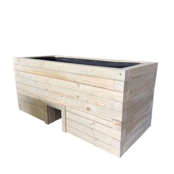 Wooden Hedgehog Hide Garden Planter Trough - Norfolk Plant Pot Box - L210 x W40 x H40 cm - Fully Assembled