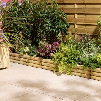 Horizontal Log Edging (Pack of 4) - Timber - L100 x W6 x H36 cm - Pressure Treated