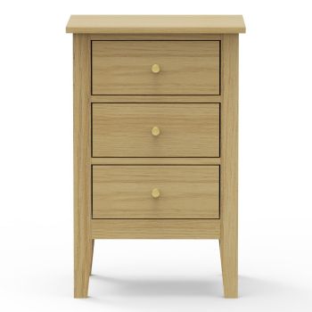 3 Drawer Bedside Cabinet - Metal - L32 x W40 x H61.5 cm - Oak-Effect - Flat Packed