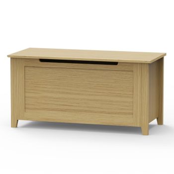 Storage Trunk - Metal - L40 x W90 x H45 cm - Oak-Effect - Flat Packed