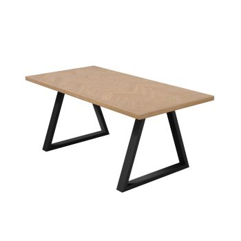 Hyde Dining Table - Wood Variant/Metal - L90 x W180 x H76.5 cm - Natural/Black - Full Assembly Required