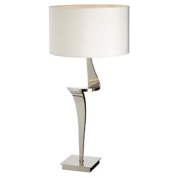 Nero Table Lamp - Metal/Fabric - L38 x W38 x H77 cm - Nickel/Cream