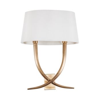 Quinn Wall Lamp - Metal/Fabric - L24.2 x W36 x H48 cm - Brass/Cream