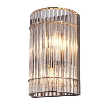 Troy Wall Lamp - Glass/Metal - L11 x W20 x H32 cm - Nickel