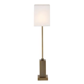 York Table Lamp - Metal/Fabric - L15 x W15 x H73 cm - Brass/Cream