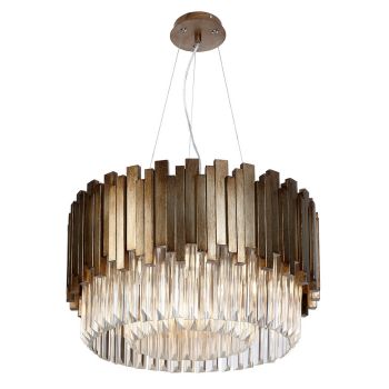 Mars Pendant - Glass/Metal - L60 x W60 x H34 cm - Gold/Clear
