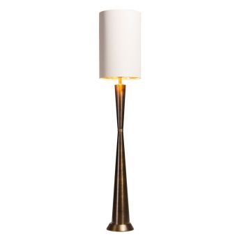 Holt Table Lamp - Metal/Fabric - L18 x W18 x H94 cm - Brass/Opal