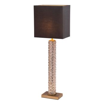 Jace Table Lamp - Glass/Fabric/Metal - L15 x W25 x H76.5 cm - Brass/Charcoal