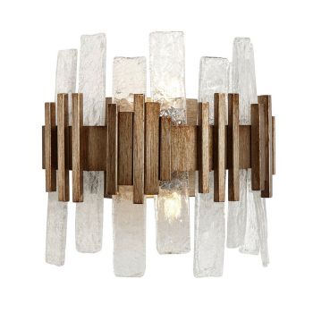 Volvic Wall Lamp - Metal/Glass - L15 x W30 x H28 cm - Brass