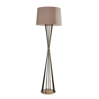 Vega Floor Lamp - Metal/Fabric - L45 x W45 x H150 cm - Brass/Bronze/Brown